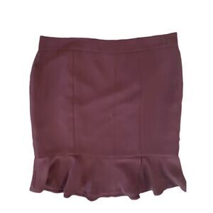 Talbots Women's Deep Purple Ruffled Hem Side Zip Close Pencil Skirt | Size 18